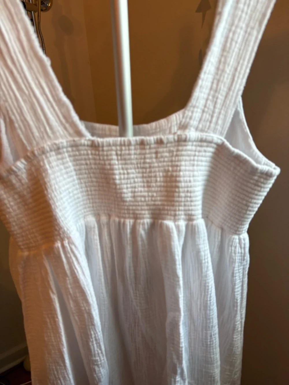 NATURAL LIFE Tricia White Cotton Gauze Maxi Dress - M Medium - Picture 7 of 7